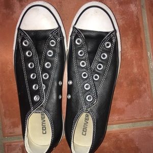 Black leather converse